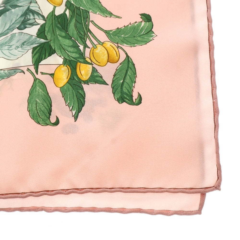 HERMES(エルメス) カレ90 AU COEUR DES BOIS 森の中で シルク ピンク スカーフ