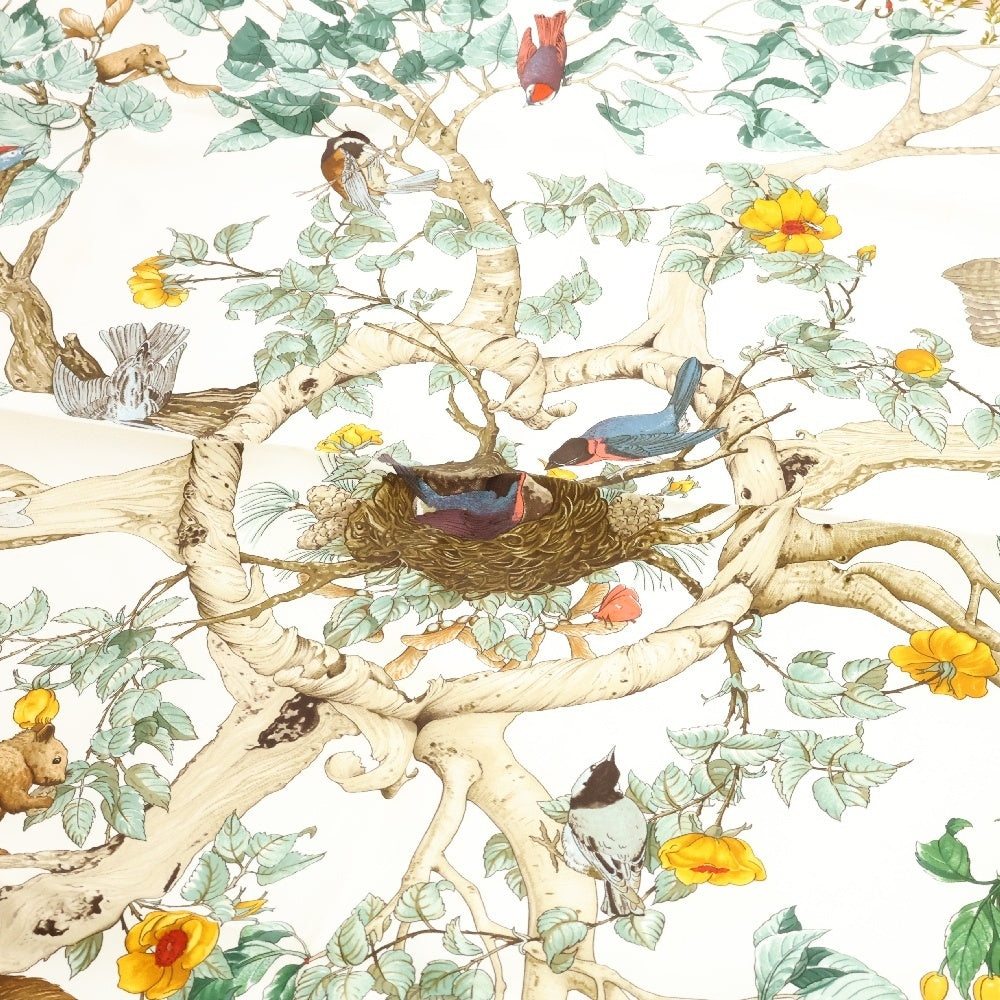 HERMES(エルメス) カレ90 AU COEUR DES BOIS 森の中で シルク ピンク スカーフ