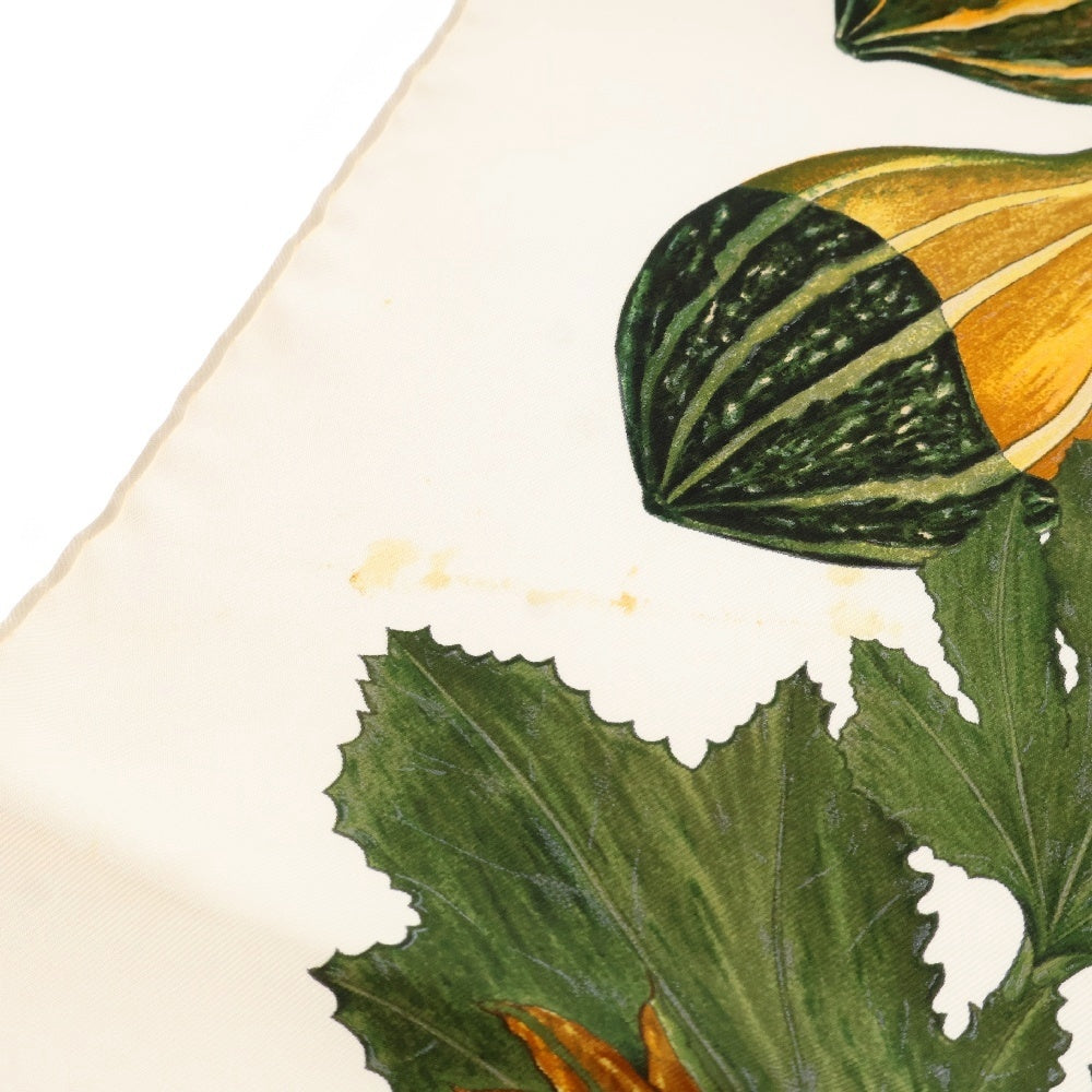 HERMES(エルメス) カレ90 カボチャとコロシント CITROUILLES ET COLOQUINTES ホワイト マルチカラー シルク スカーフ