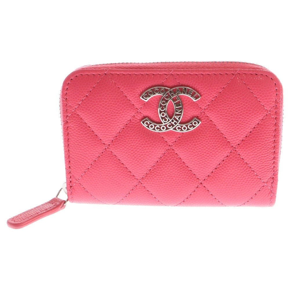 CHANEL(シャネル) ココマーク ジップコインパース ピンク キャビアスキン シルバー金具 AP3830 財布