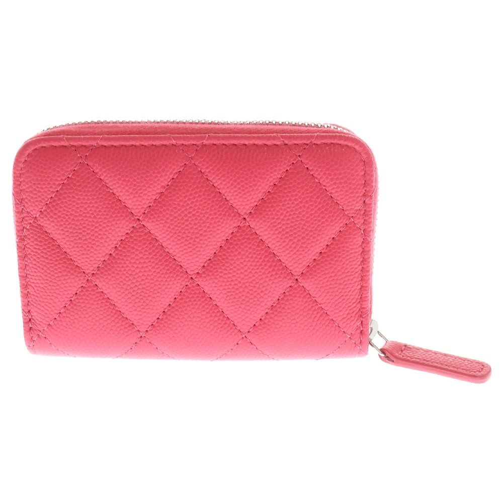 CHANEL(シャネル) ココマーク ジップコインパース ピンク キャビアスキン シルバー金具 AP3830 財布