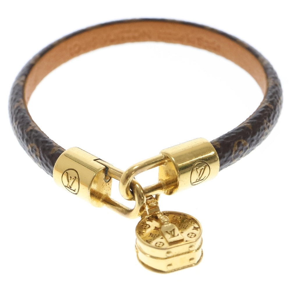 LOUIS VUITTON(ルイヴィトン) ブラスレ・LV トリビュート チャーム付 モノグラム レザー ブレスレット ブラウン レディース M6442E