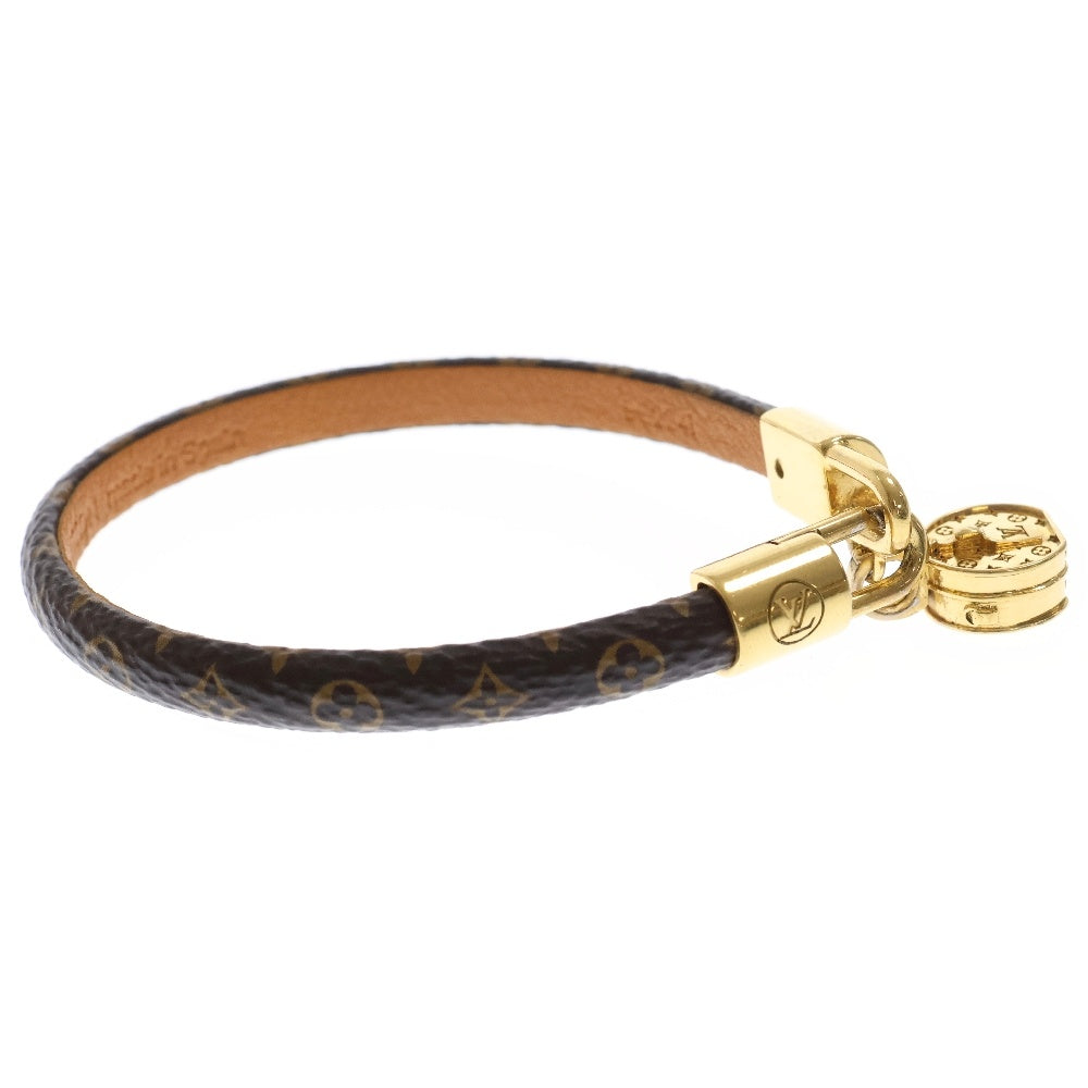 LOUIS VUITTON(ルイヴィトン) ブラスレ・LV トリビュート チャーム付 モノグラム レザー ブレスレット ブラウン レディース M6442E