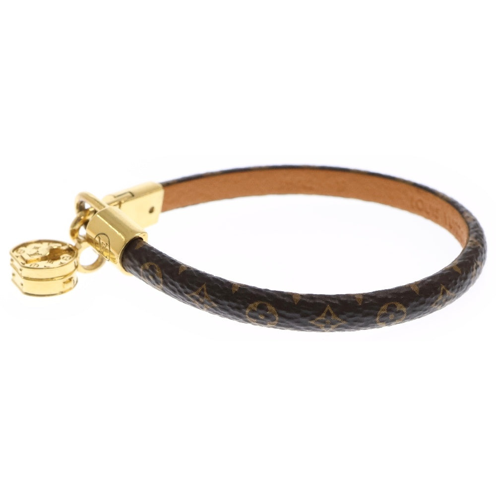 LOUIS VUITTON(ルイヴィトン) ブラスレ・LV トリビュート チャーム付 モノグラム レザー ブレスレット ブラウン レディース M6442E