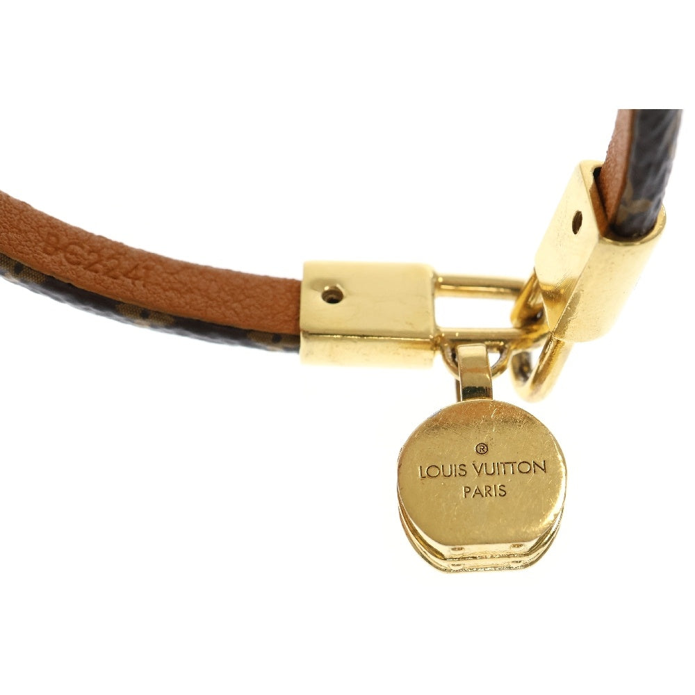 LOUIS VUITTON(ルイヴィトン) ブラスレ・LV トリビュート チャーム付 モノグラム レザー ブレスレット ブラウン レディース M6442E