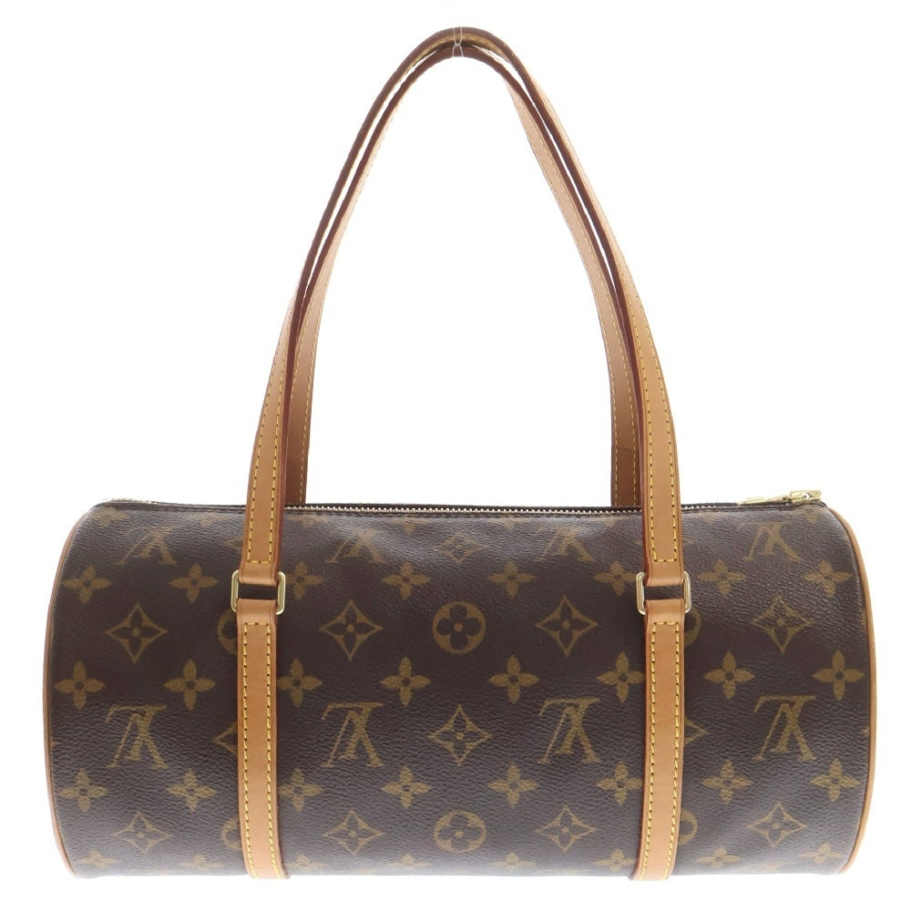 LOUIS VUITTON(ルイヴィトン) モノグラム パピヨン30 ハンドバック ブラウン ゴールド金具 レザー×PVC ポーチ付きM51385