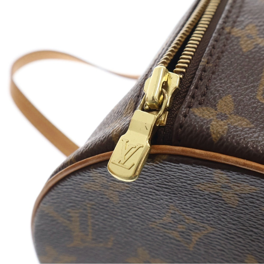 LOUIS VUITTON(ルイヴィトン) モノグラム パピヨン30 ハンドバック ブラウン ゴールド金具 レザー×PVC ポーチ付きM51385