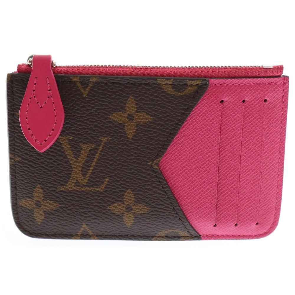 LOUIS VUITTON(ルイヴィトン) モノグラム ポルト カルトロミー レザーカードケース ブラウン×ピンク M12386