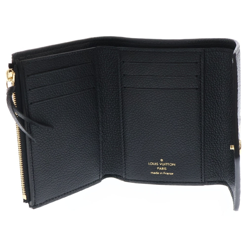 LOUIS VUITTON(ルイヴィトン) モノグラム アンプラント ポルトフォイユ ヴィクトリーヌ レザー コンパクトウォレット 三つ折り財布 ブラック M80968