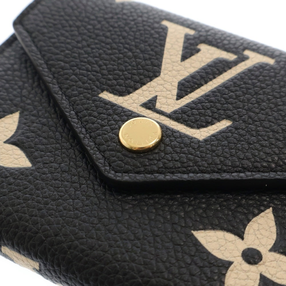 LOUIS VUITTON(ルイヴィトン) モノグラム アンプラント ポルトフォイユ ヴィクトリーヌ レザー コンパクトウォレット 三つ折り財布 ブラック M80968