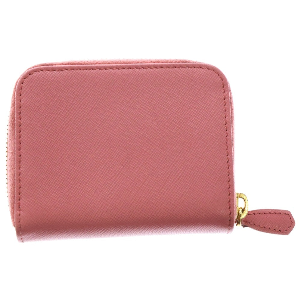 PRADA(プラダ) サフィアーノ ジップコインケース ピンク レザー 小銭入れ ゴールド金具