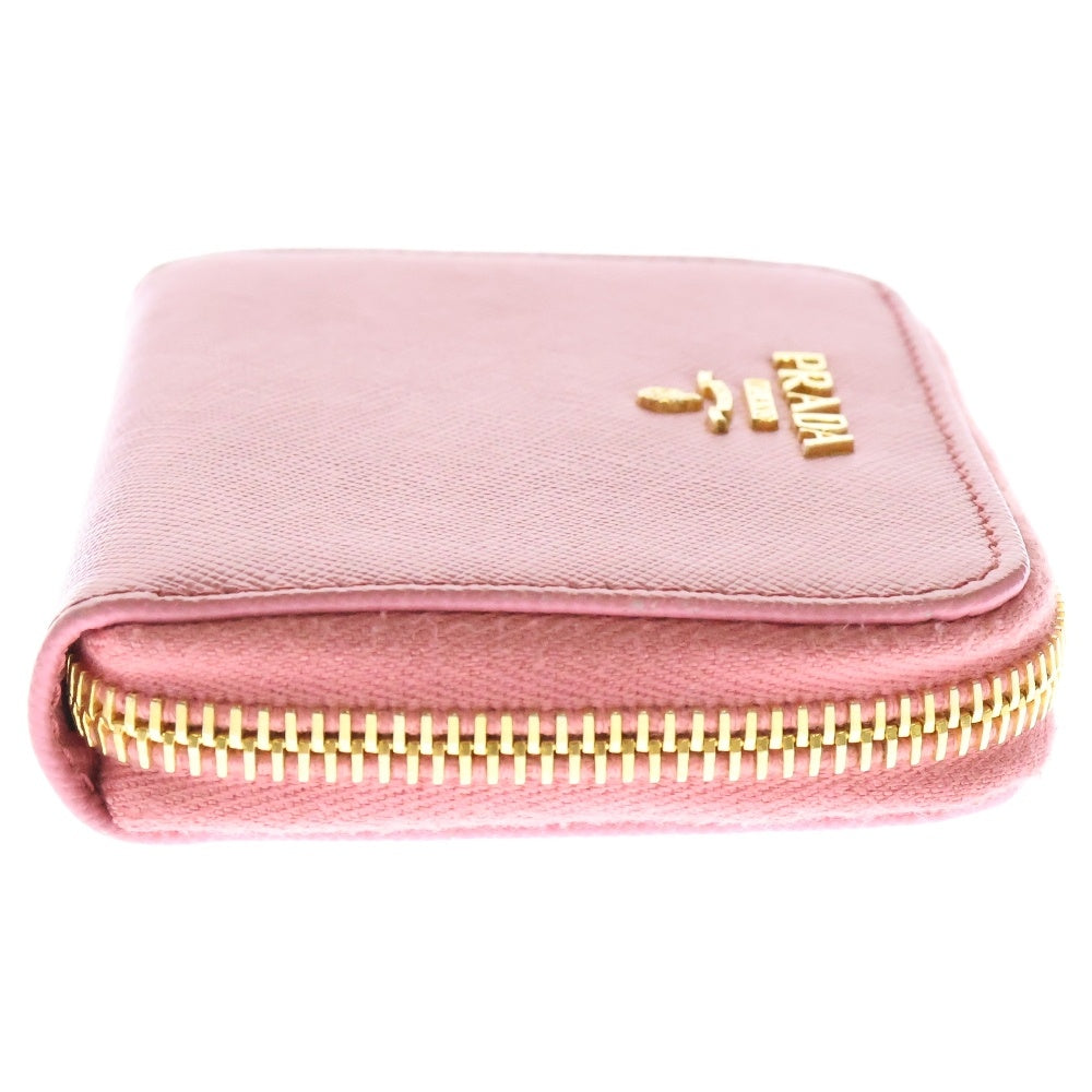 PRADA(プラダ) サフィアーノ ジップコインケース ピンク レザー 小銭入れ ゴールド金具