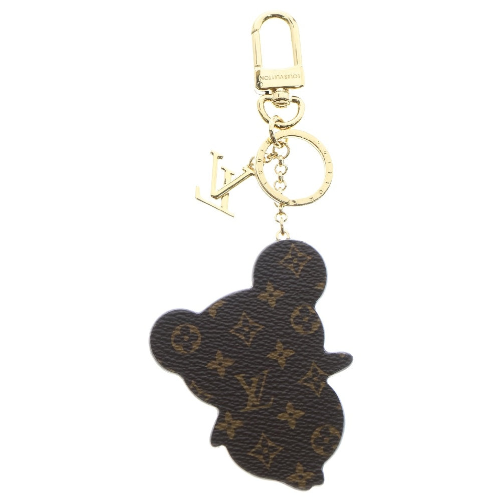 LOUIS VUITTON(ルイヴィトン) キーホルダー スーパーフラット キーリング ブラウン×ゴールド ゴールド金具 M02467