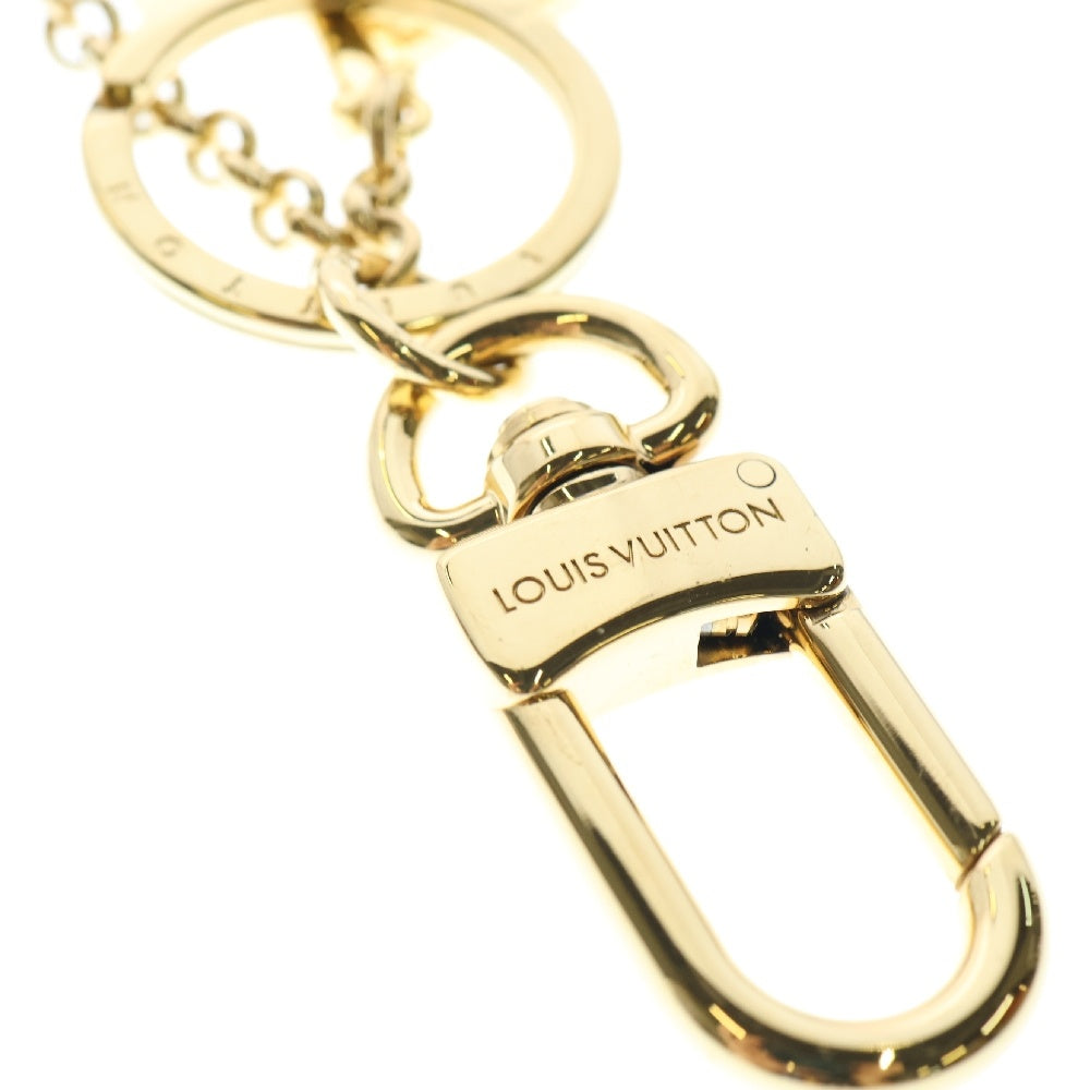 LOUIS VUITTON(ルイヴィトン) キーホルダー スーパーフラット キーリング ブラウン×ゴールド ゴールド金具 M02467