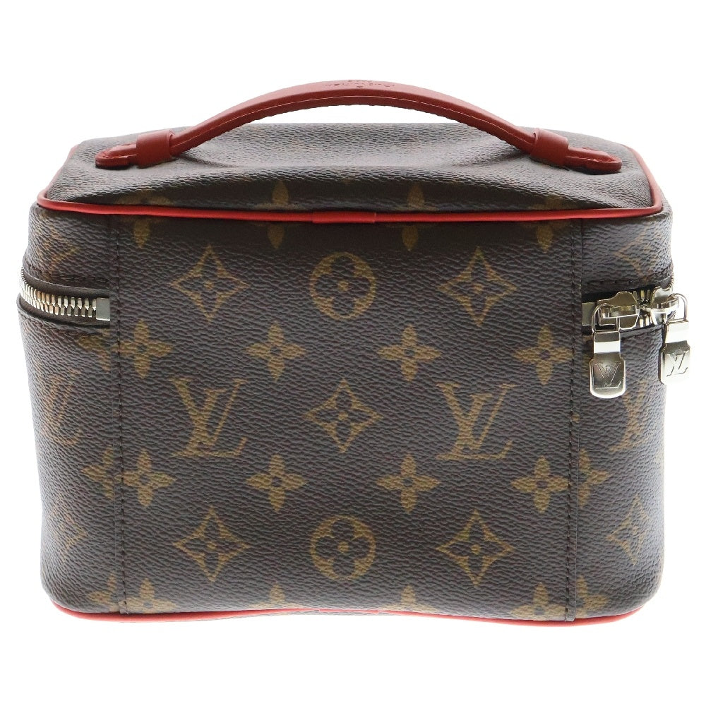LOUIS VUITTON(ルイヴィトン) モノグラムマカサー ニースBB レザー バニティバッグ コスメケース ブラウン×レッド レディース M46766
