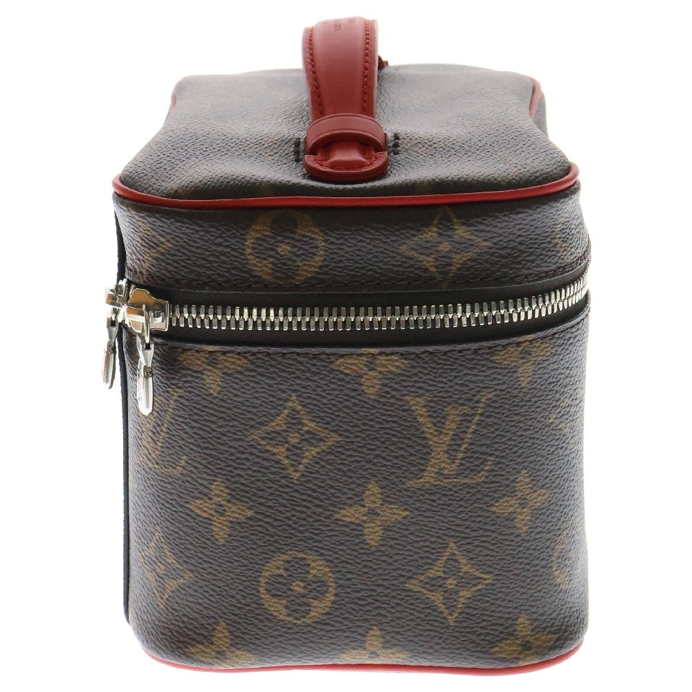 LOUIS VUITTON(ルイヴィトン) モノグラムマカサー ニースBB レザー バニティバッグ コスメケース ブラウン×レッド レディース M46766