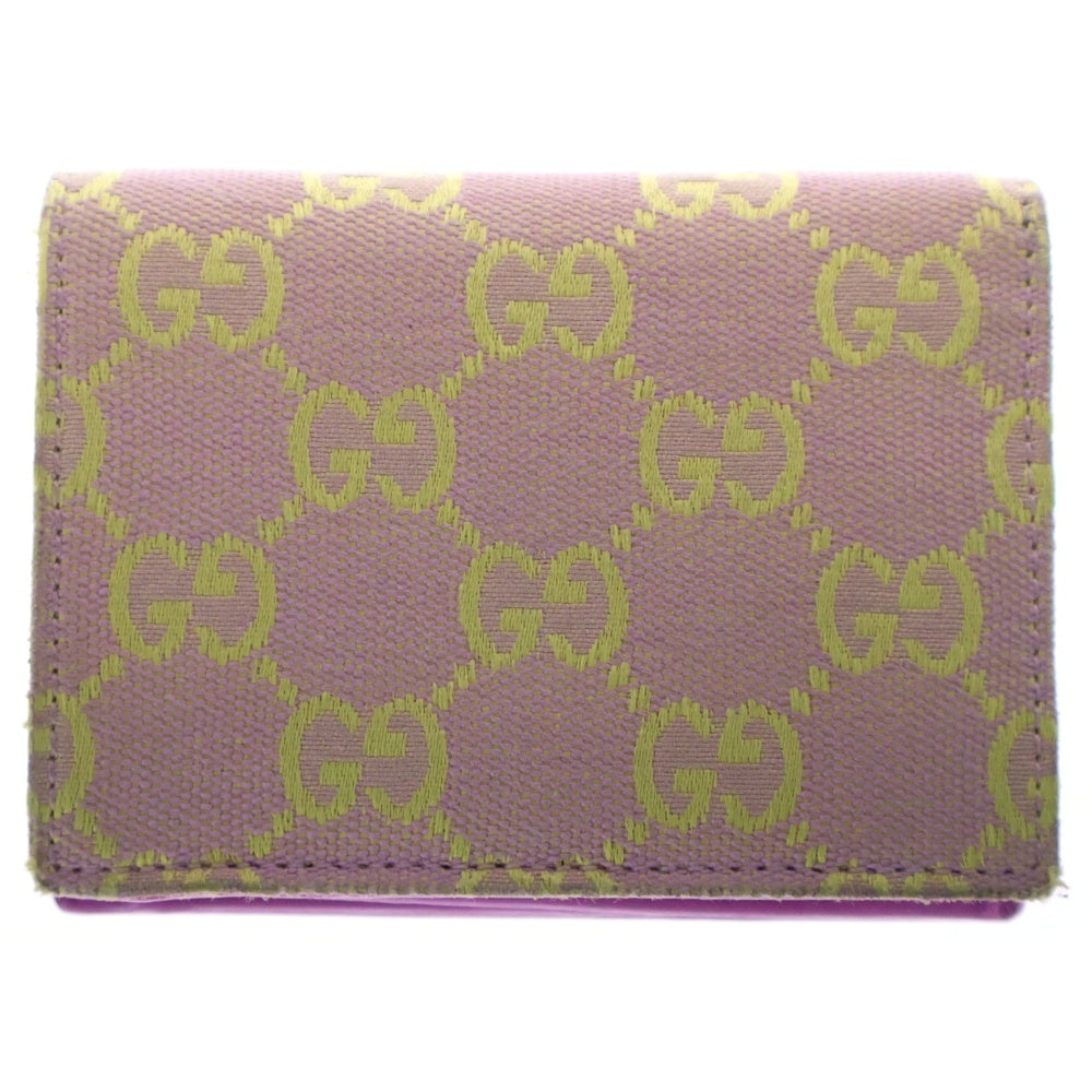 GUCCI(グッチ) GGキャンバス 二つ折り財布 ウォレット ピンク レザー×キャンバス 783118