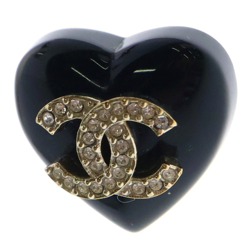 CHANEL(シャネル) ココマーク ハート ラインストーン ピアス 片耳のみ ブラック B22B アクセサリー