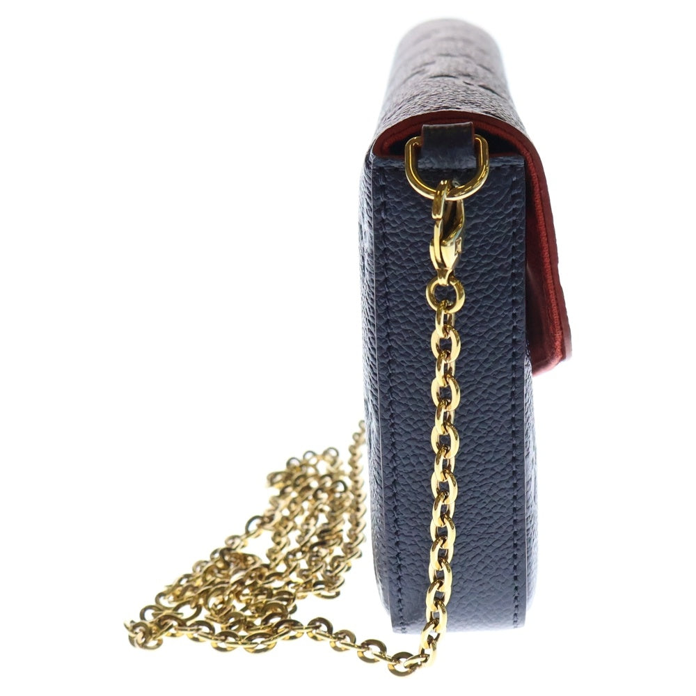LOUIS VUITTON(ルイヴィトン) モノグラムアンプラント ポシェットフェリシー チェーンウォレット ショルダーバッグ チェーンバッグ ネイビー ゴールド金具 レザー M64099