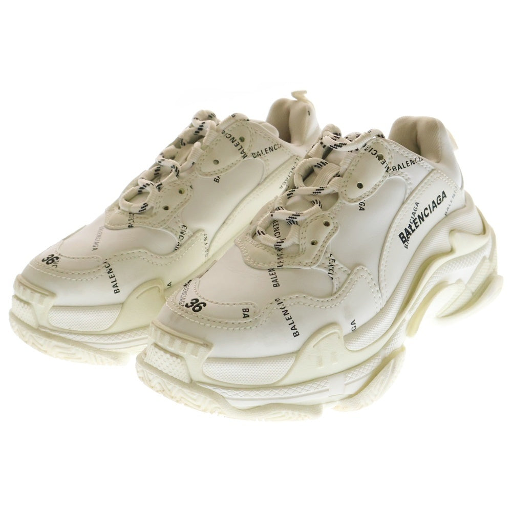 BALENCIAGA(バレンシアガ) Triple S トリプルエス オールオーバーロゴ ローカットスニーカー ホワイト レディース W2FA1