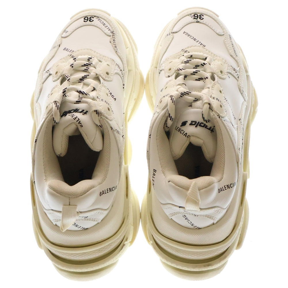 BALENCIAGA(バレンシアガ) Triple S トリプルエス オールオーバーロゴ ローカットスニーカー ホワイト レディース W2FA1