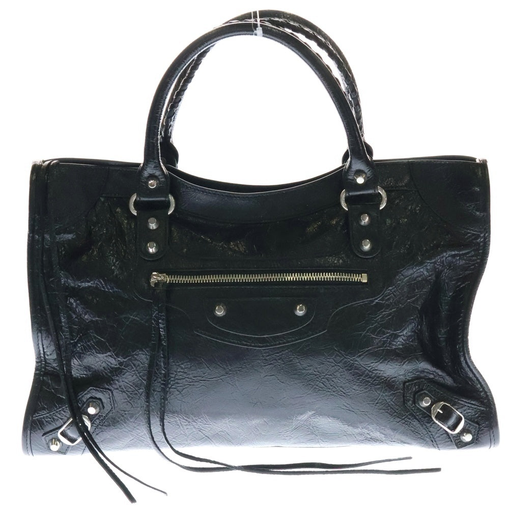BALENCIAGA(バレンシアガ) シティ ミディアム 2WAYバッグ ショルダーバッグ ハンドバッグ レザー ブラック シルバー金具 823058