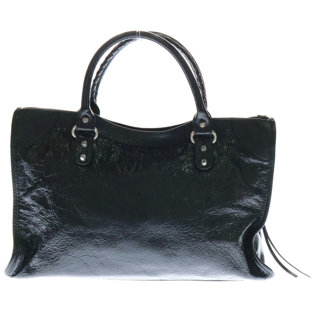 BALENCIAGA(バレンシアガ) シティ ミディアム 2WAYバッグ ショルダーバッグ ハンドバッグ レザー ブラック シルバー金具 823058