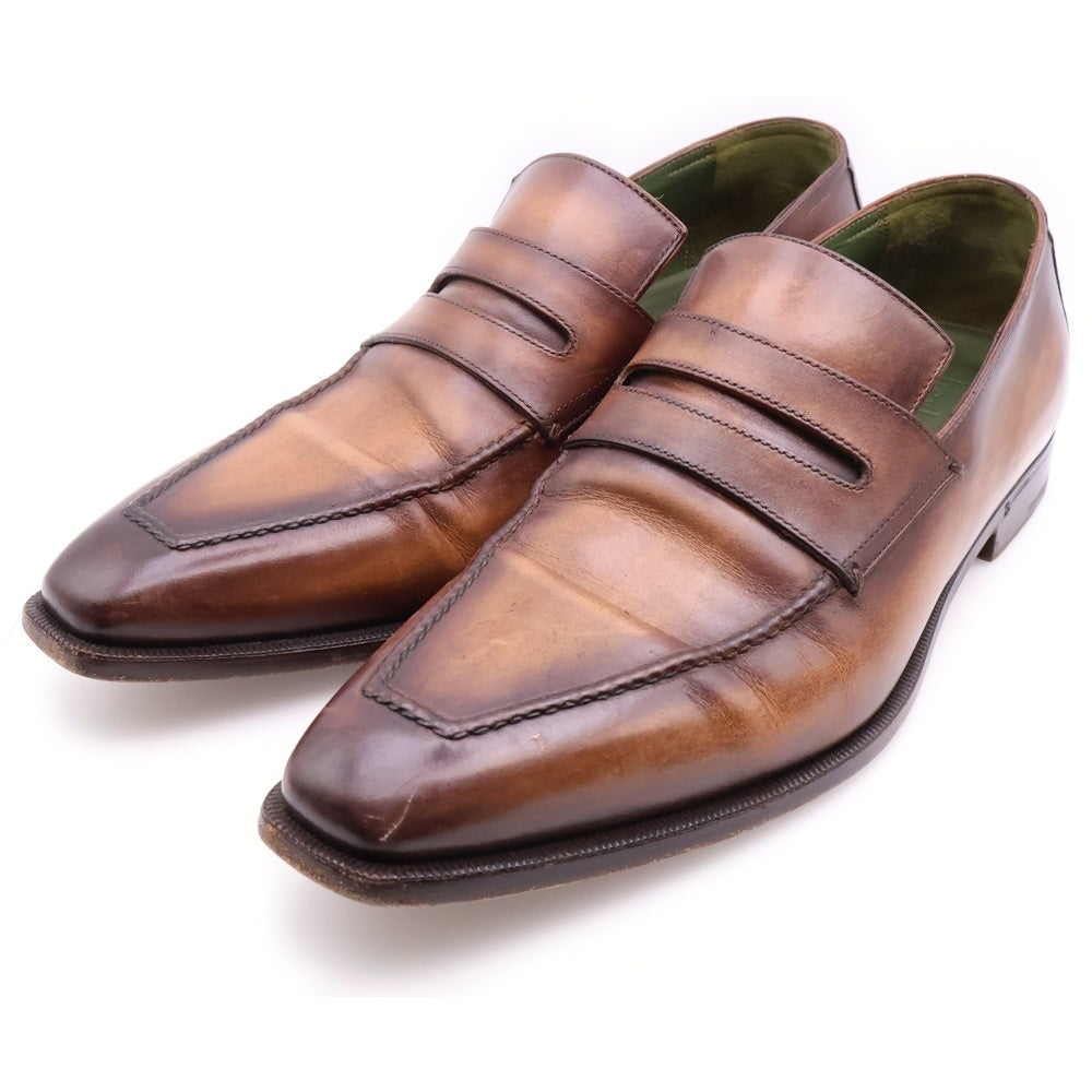 Berluti(ベルルッティ) アンディ パティーヌ スクエアトゥ レザー ローカットシューズ ローファー ブラウン