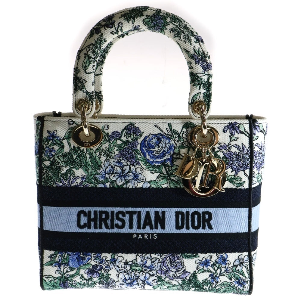 Christian Dior(クリスチャンディオール) レディ ディ ライト ミディアム キャンバス マルチカラー 2WAY ハンドバッグ ショルダーバッグ