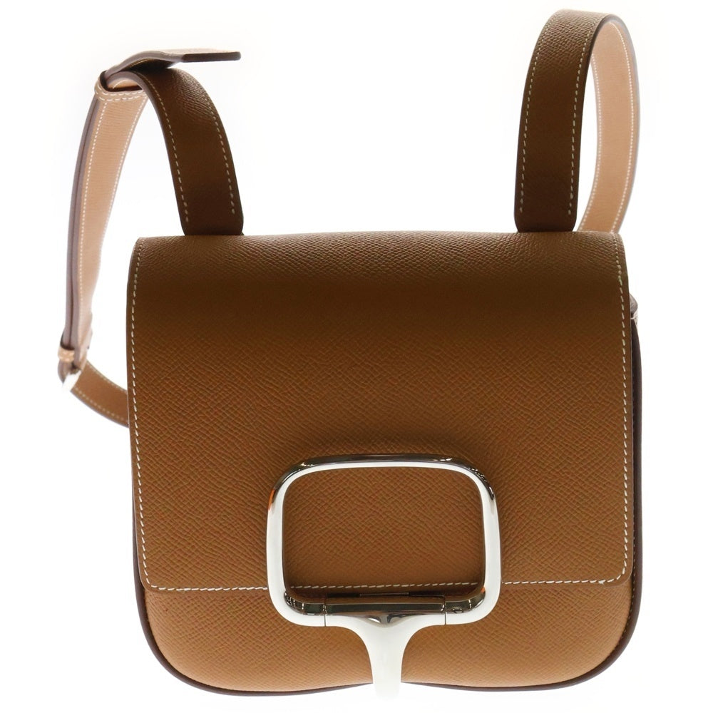 HERMES(エルメス) デッラ・カヴァッレリアミニ II ゴールド エプソン ショルダーバッグ シルバー金具 K刻印