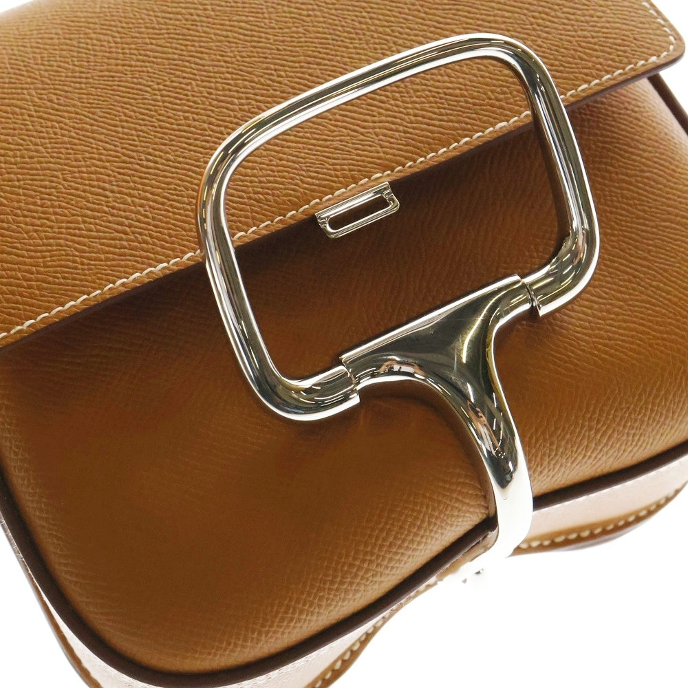 HERMES(エルメス) デッラ・カヴァッレリアミニ II ゴールド エプソン ショルダーバッグ シルバー金具 K刻印
