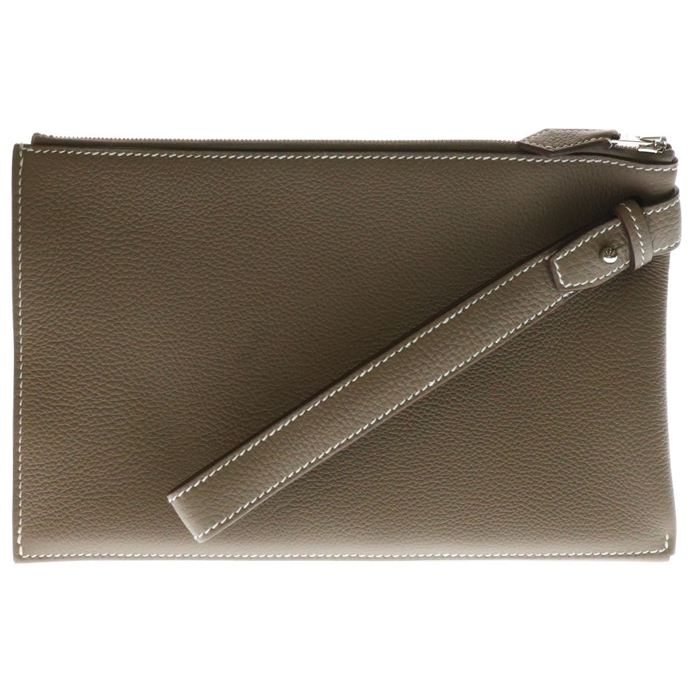 HERMES(エルメス) カバ ヴェルティージュ24 エトゥープ トゴ クラッチバッグ ポーチ A刻印 シルバー金具