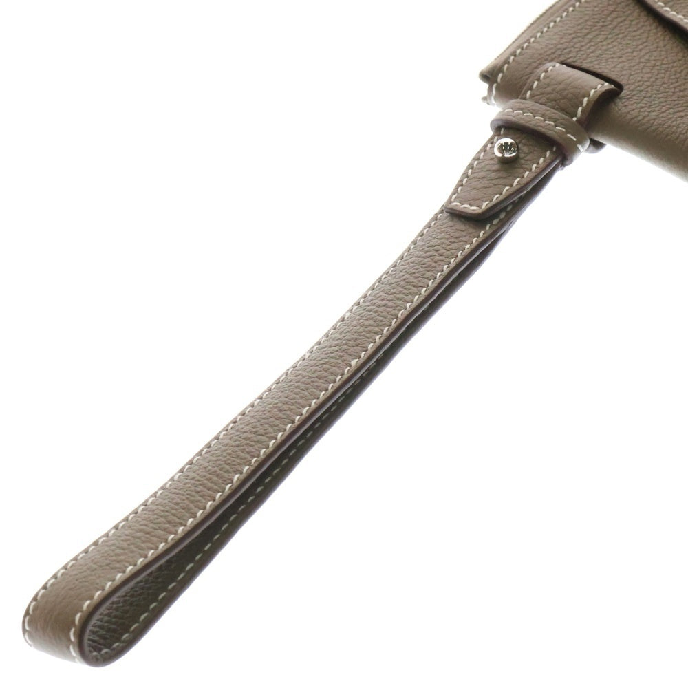 HERMES(エルメス) カバ ヴェルティージュ24 エトゥープ トゴ クラッチバッグ ポーチ A刻印 シルバー金具