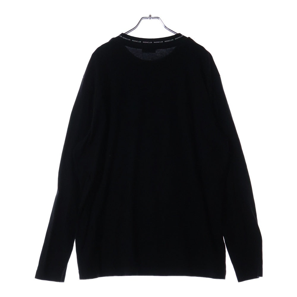MONCLER(モンクレール) 22SS LS TSHIRT ネックロゴプリント ラバーワッペン ロングスリーブ 長袖Tシャツ カットソー ブラック H10918D00007 8390T