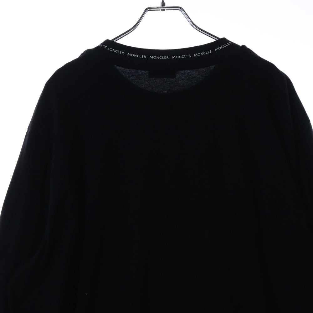 MONCLER(モンクレール) 22SS LS TSHIRT ネックロゴプリント ラバーワッペン ロングスリーブ 長袖Tシャツ カットソー ブラック H10918D00007 8390T