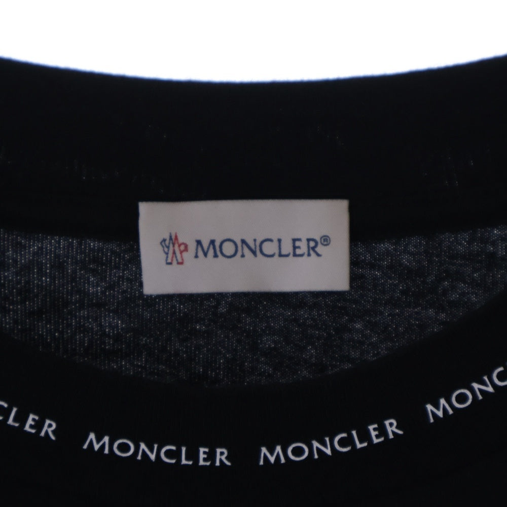 MONCLER(モンクレール) 22SS LS TSHIRT ネックロゴプリント ラバーワッペン ロングスリーブ 長袖Tシャツ カットソー ブラック H10918D00007 8390T