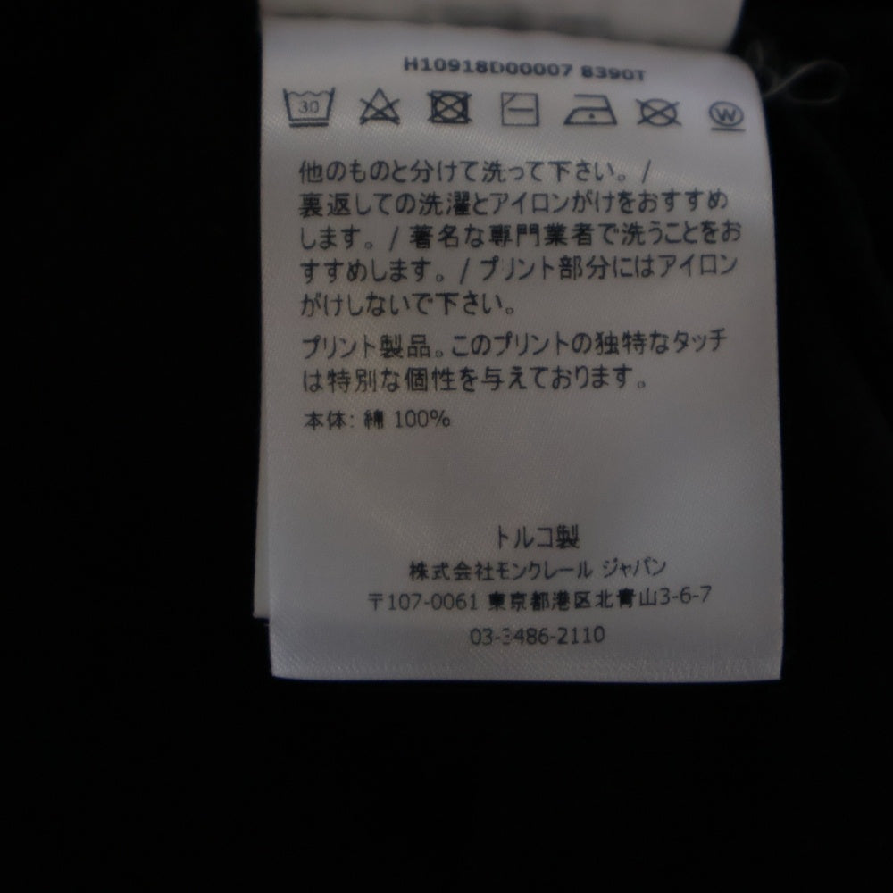 MONCLER(モンクレール) 22SS LS TSHIRT ネックロゴプリント ラバーワッペン ロングスリーブ 長袖Tシャツ カットソー ブラック H10918D00007 8390T