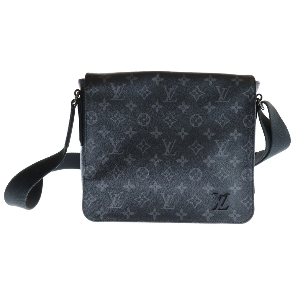 LOUIS VUITTON(ルイヴィトン) ディストリクトPM モノグラムエクリプス PVC レザー ショルダーバッグ シルバー金具 ブラック M45272