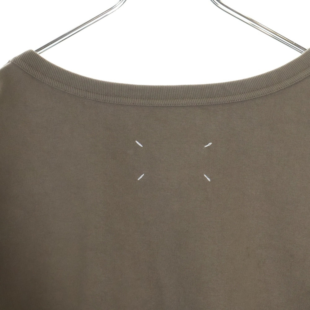 Maison Margiela 1 10(メゾンマルジェラ 1 10) 22AW Logo Crewneck 反転ロゴ刺繍 クルーネックスウェットトレーナー ブラウン S50GU0194