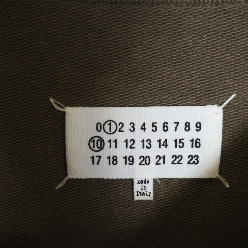 Maison Margiela 1 10(メゾンマルジェラ 1 10) 22AW Logo Crewneck 反転ロゴ刺繍 クルーネックスウェットトレーナー ブラウン S50GU0194