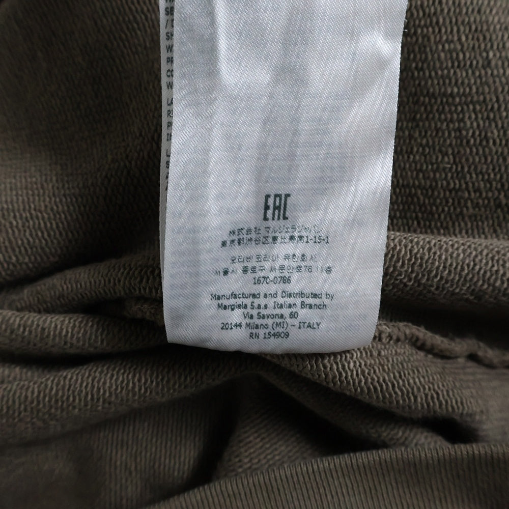 Maison Margiela 1 10(メゾンマルジェラ 1 10) 22AW Logo Crewneck 反転ロゴ刺繍 クルーネックスウェットトレーナー ブラウン S50GU0194