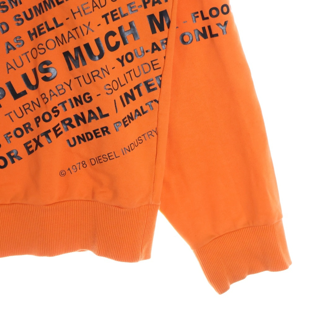 DIESEL(ディーゼル) メッセージプリントクルーネックスウェットトレーナー オレンジ RN93243 CA25594