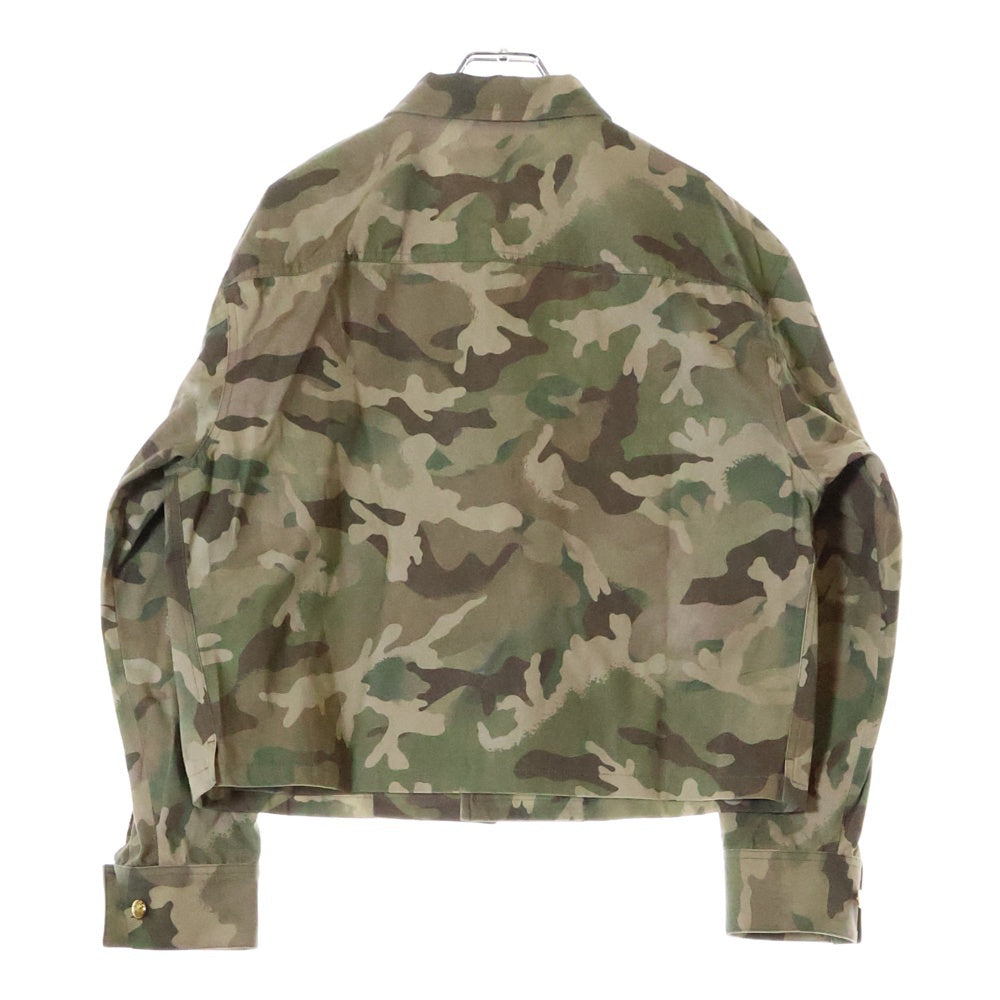 CELINE(セリーヌ) CROPPED MILITARY JACKET トリオンフボタン クロップド ミリタリー カモフラージュ ジャケット 迷彩 カーキ 2W885161U