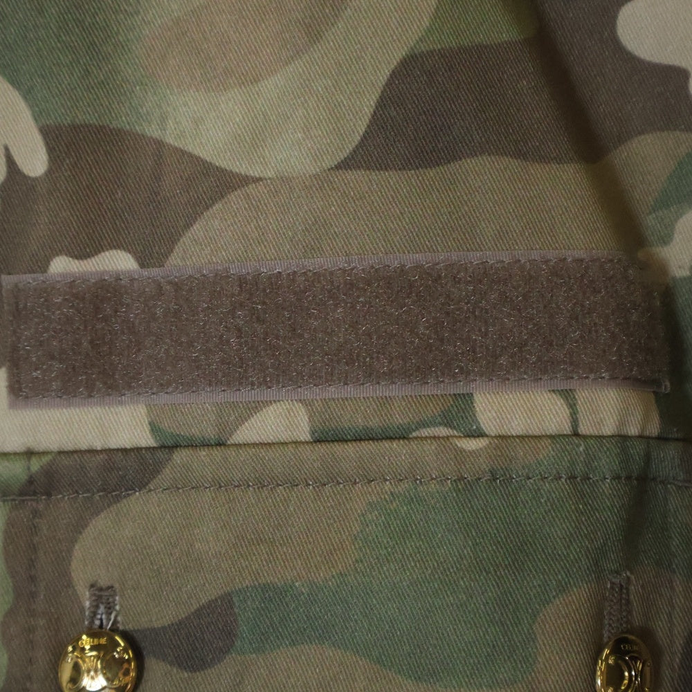 CELINE(セリーヌ) CROPPED MILITARY JACKET トリオンフボタン クロップド ミリタリー カモフラージュ ジャケット 迷彩 カーキ 2W885161U