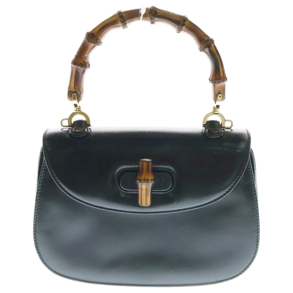 GUCCI(グッチ) オールドグッチ バンブー ハンドバッグ ミニバッグ ブラック ゴールド金具 レザー