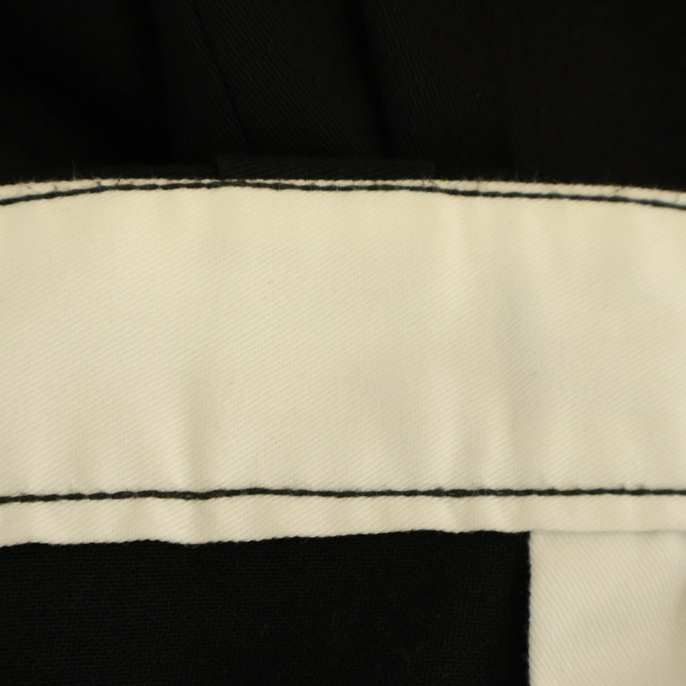 Maison Margiela 1 10(メゾンマルジェラ 1 10) 24AW センタープレス ジップフライ コットンチノパンツ ブラック S50KA0653 M35205