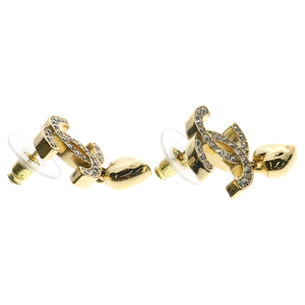 CHANEL(シャネル) ココマーク ハート ラインストーン ドロップピアス ゴールド B24 ABA272B10486NN007