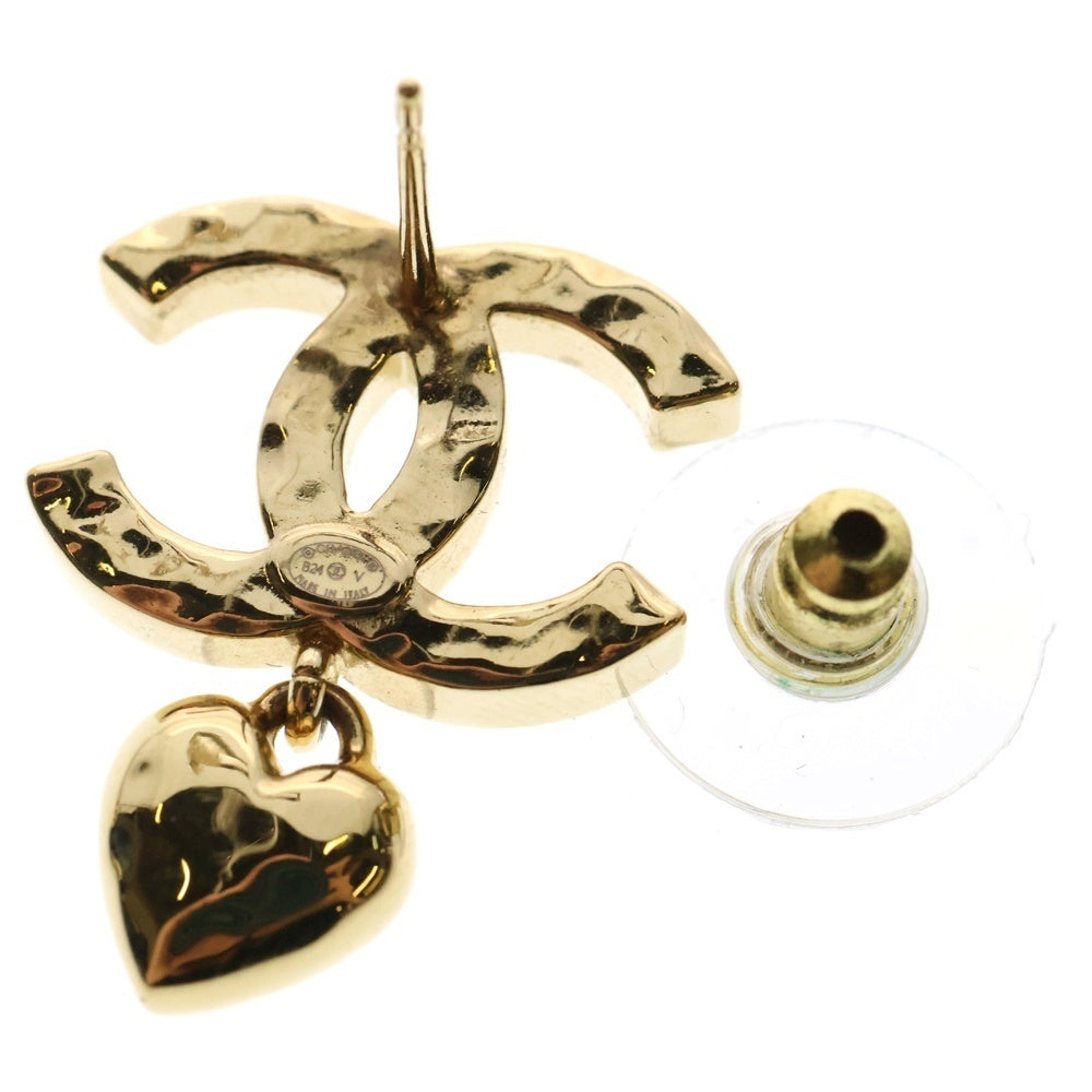 CHANEL(シャネル) ココマーク ハート ラインストーン ドロップピアス ゴールド B24 ABA272B10486NN007