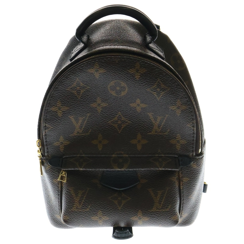 LOUIS VUITTON(ルイヴィトン) パームスプリングスMINI モノグラム PVC レザー バックパック リュックサック ゴールド金具 ブラウン/ブラック M44873