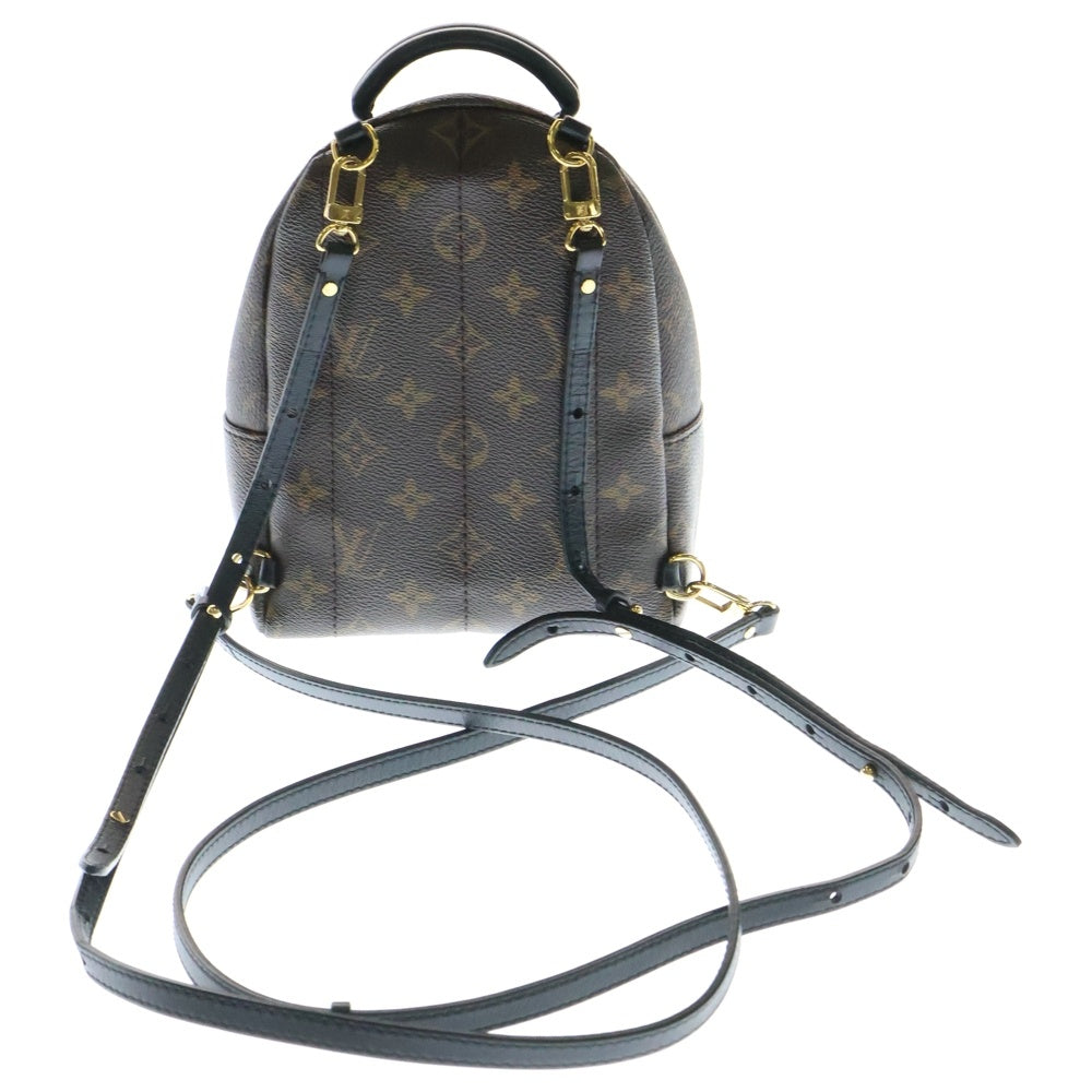 LOUIS VUITTON(ルイヴィトン) パームスプリングスMINI モノグラム PVC レザー バックパック リュックサック ゴールド金具 ブラウン/ブラック M44873